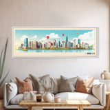 Kaohsiung, Taiwan Panoramic Travel Poster Canvas Print, Kaohsiung, Taiwan Painting, Taiwan Art, Kaohsiung Travel Art, Guest Room Painting