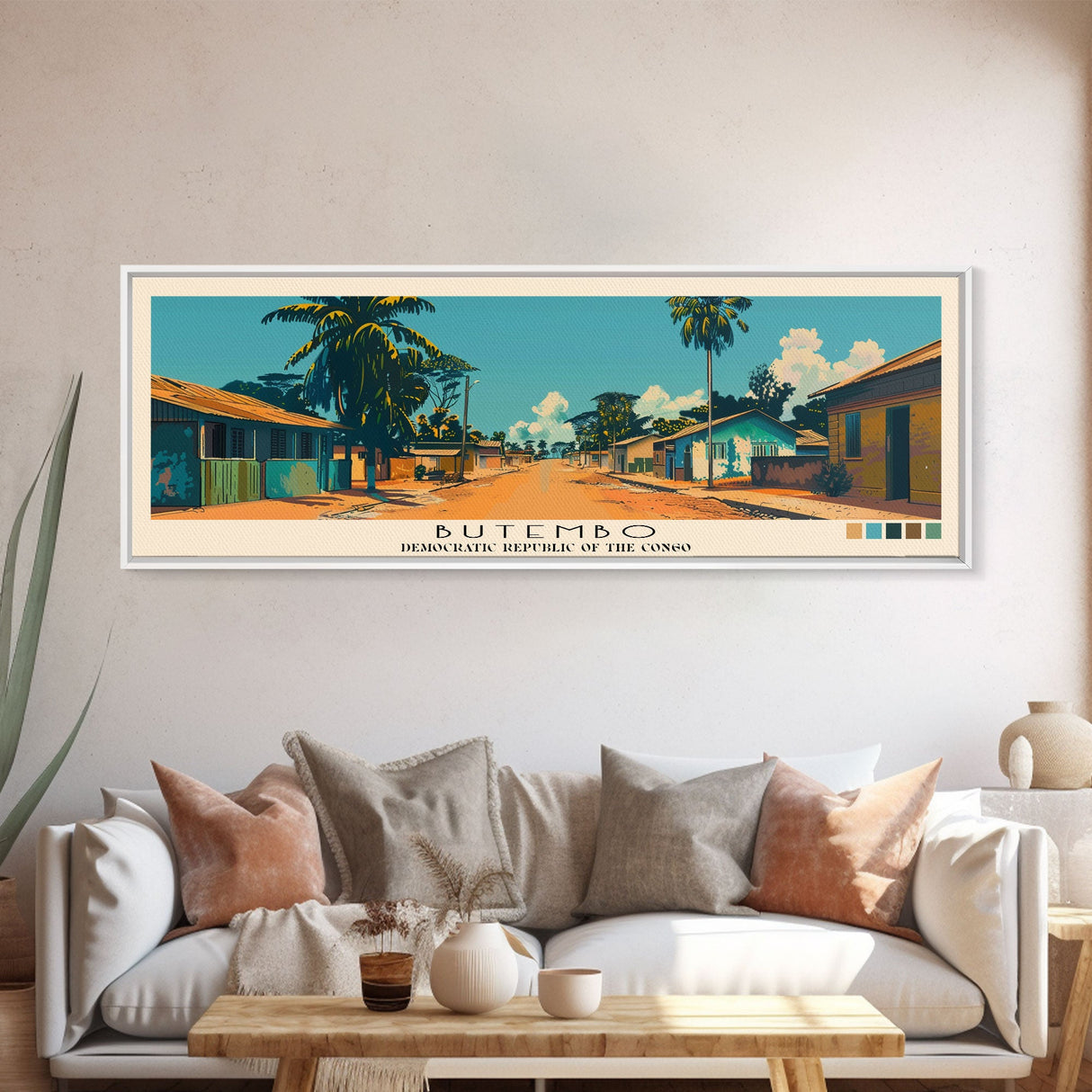 Butembo, Congo Panoramic Canvas Print, Butembo, Congo Painting, Congo Art, Butembo Travel Poster, Travel Art, Guest Room Painting