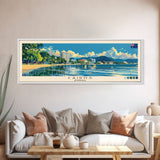 Cairns, Australia Panoramic Canvas Print, Cairns, Australia Painting, Australia Art, Cairns Travel Poster, Travel Art, Living Room Painting