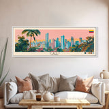 Cali, Colombia Panoramic Canvas Print, Cali, Colombia Painting, Colombia Art, Cali Travel Poster, Travel Art, Vacation Gift