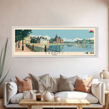 Cardiff, Wales Panoramic Canvas Print, Cardiff, Wales Painting, Wales Art, Cardiff Travel Poster, Travel Art, Guest Room Painting