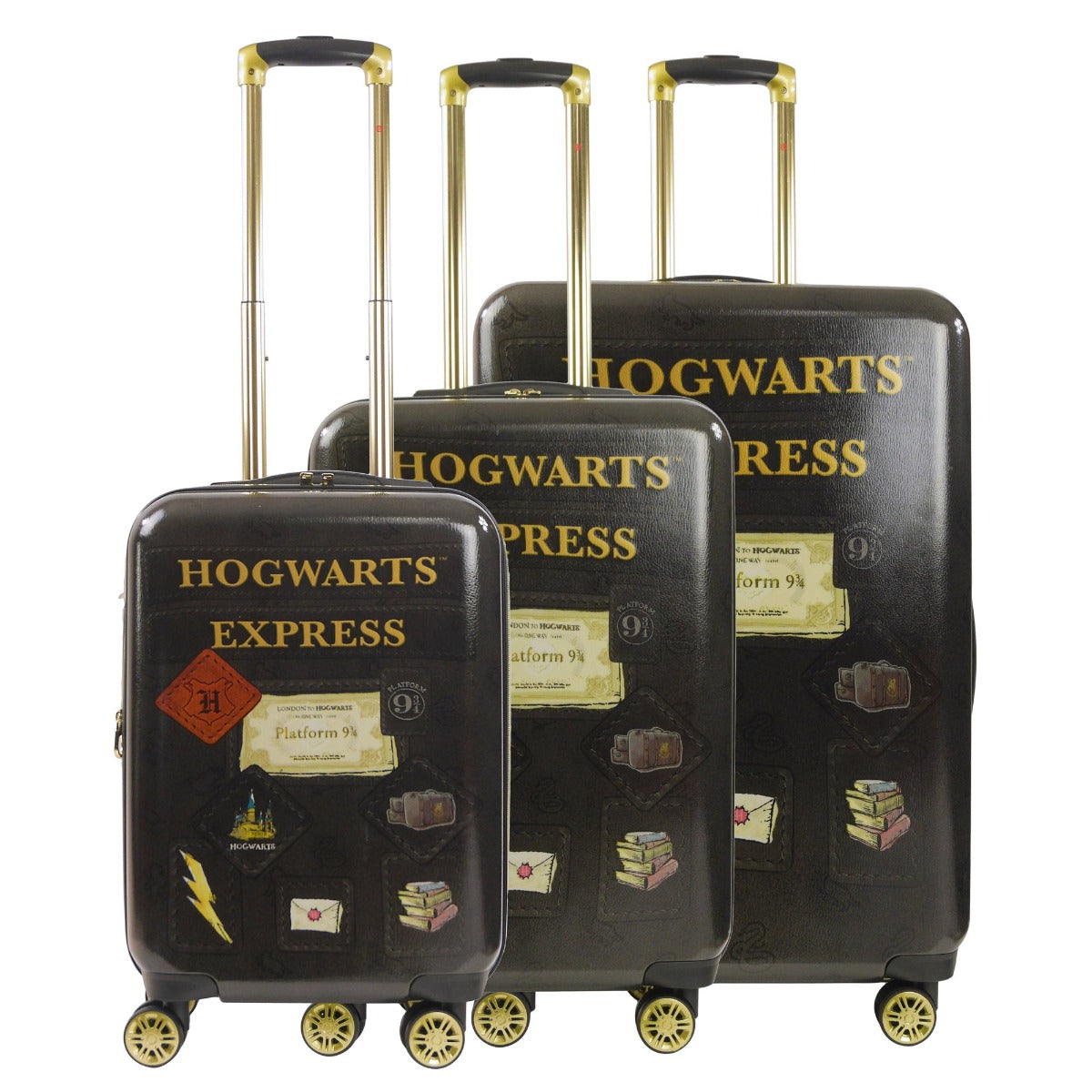 Harry Potter Hogwarts Express Juego de maletas de 3 piezas negro