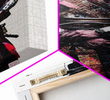 Portrait of a Cyberpunk Samurai with Cybernetic augments, Framed Canvas Print, Ready To Hang Framed Wall Art