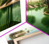 Desert Oasis Watercolor Landscape Canvas Print - Perfect for Living Room, Bedroom, Panoramic Extra Wide Format Art