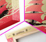 Vaporwave sail boat art, pink pirate ship, framed wall art, framed canvas print