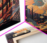 Autumn in the forest, a beautiful fall scene, framed canvas print