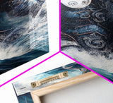 Poseidon, god of the sea, Greek mythology art, framed canvas print