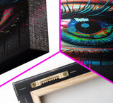 Vibrant Graffiti Style Eye Wall Art Canvas Print - Street Art Inspired Graphic Illustration Artwork
