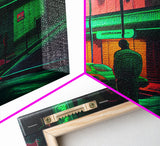 Miami Vice Retro Neon Lights Street Classic Car Wall Art Print, Wall Poster, Fine Art Print, Wall Decor