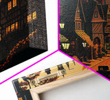 Quaint European Village Town Pixel Fine Art Print, Wall Decor, Wall Poster, Wall Art Print