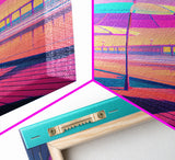 Vaporwave aesthetic art, framed canvas print, gift for her, girl's room / daugher's room wall art