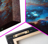 The Stars Glow At Night, framed canvas print, watercolor space painting