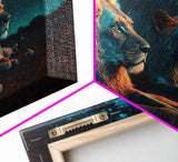 Boss Couple, Lion Art, Framed Canvas Print