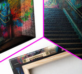 Graffiti Art, framed canvas print, Dystopian Neopunk Decor