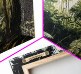 Watercolor of a Jungle Landscape, Framed Canvas Print, Framed Wall Art