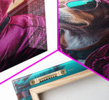 Corgi In Hot Pink Hoodie Sunglasses Wall Print, Dog Portrait, Dog Art Print, Framed Wall Art, Framed Canvas, Wall Print, Wall Canvas