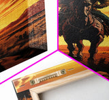 Cowboy Wall Decor, 12x18 Art Print, Equestrian Wall Art, Western Decor, Southwestern Art, Wild West Painting Wall Art, Framed Canvas Print