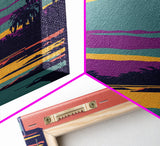 Retro Pop Art Landscape, Surrealist / Psychedelic Art, Framed Canvas Print, Nature Art, Desert Painting, Southwest Decor