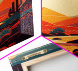Retro Pop Art Style Framed Canvas Print, Framed Wall Art, Desert Prints, Southwestern Decor, Primitive Art