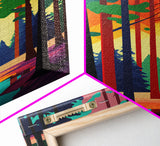 Silhouette Forest Landscape, Framed Canvas Print, Pop Art Minimalist Landscape Art