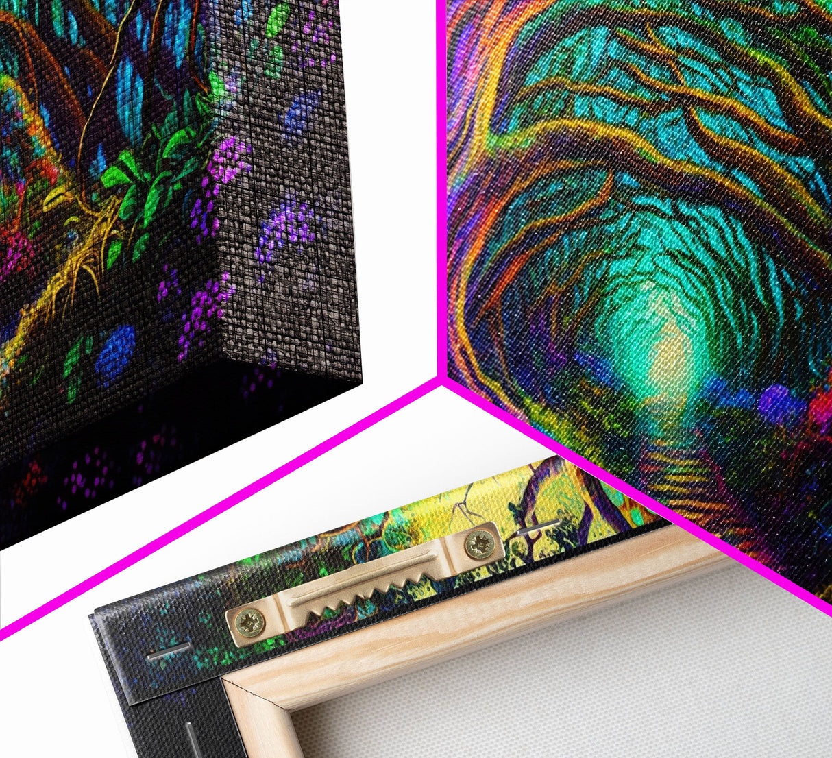 Fantasy wall art, canvas print, magical forest, fantasy landscape art, ready to hang wall art, magical glowing forest fantasy art