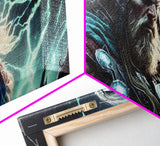 Thor God of Thunder, Framed Canvas Print, Norse Mythology Art,  Fantasy Art