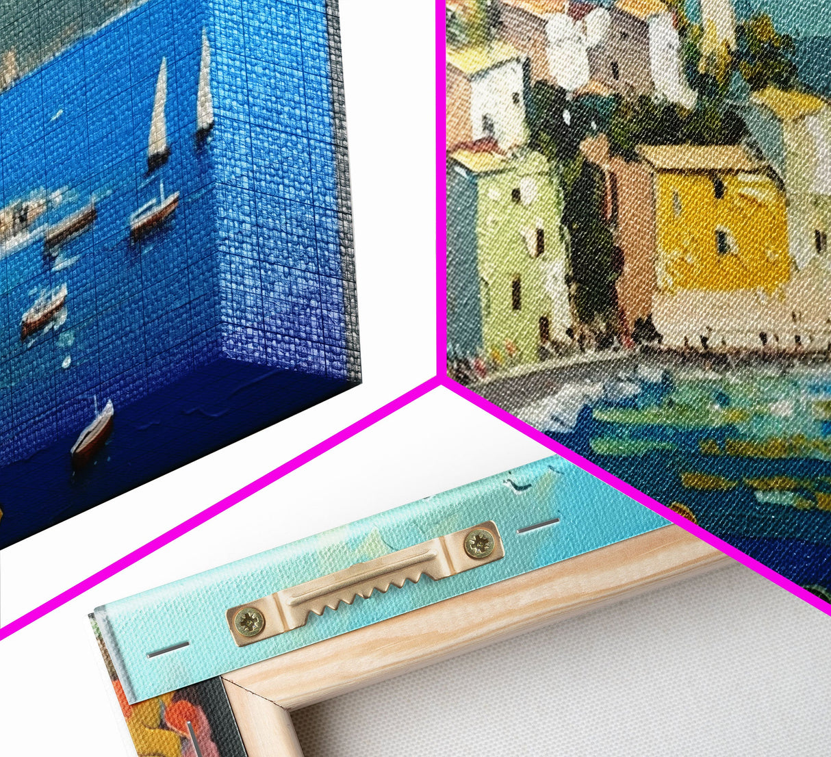 Positano Canvas Print Art, Framed Art, Amalfi Coast, Seascape Painting, Impressionist Art, Living Room Decor, Large Wall Art, Gift Ideas