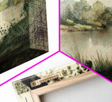 Retro Rustic Boho Style Vintage Landscape Wall Art Canvas Print, Sketch Natural Framed Large Gallery Art, Minimalist Art Ready to Hang