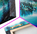 Blue Lake Art | Framed Canvas Print | Blue Lake Painting | Oregon Lake House Decor | Guest Room Landscape Painting | Cascade Lakes Painting