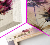 Vintage Style Framed Canvas Art  // Vintage Floral Print // Vintage White Roses Painting // Still Life Botanical Farmhouse print // Flower