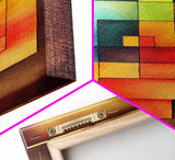Framed Canvas Print Wall Art Set Color Blocks Abstract Shapes Illustrations Mid Century Modern Wall Art Boho Decor Abstract Wall Art
