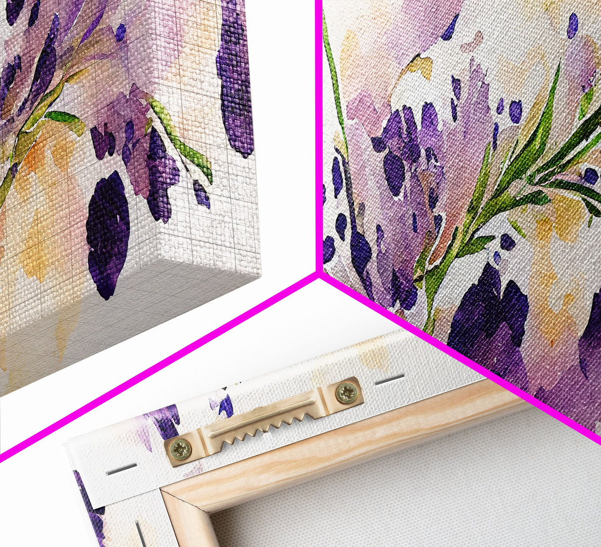 Wild Lavender wall art, canvas print, watercolor painting of lavender flowers, Botanical art, farmhouse decor