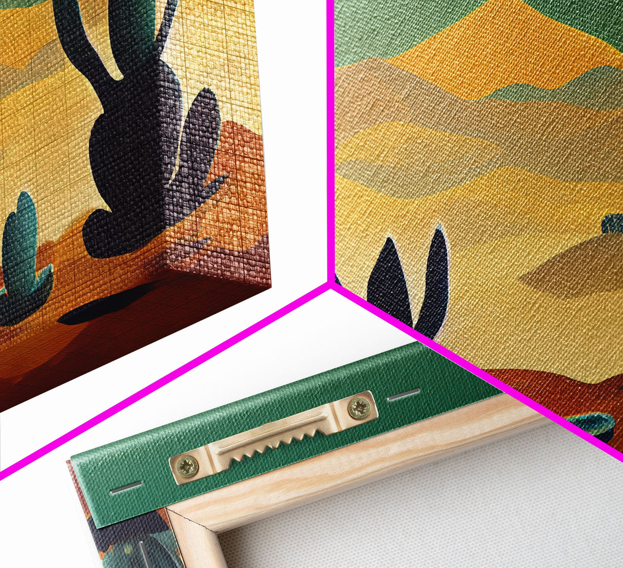 Pueblo style wall art, Arizona and Desert Cactus, canvas print