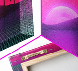 Landscape Wall Art | Framed Canvas Print | Living room art | Vaporwave Style | Retro | Neon Art | Wonderful art | Portrait | Outrun Style