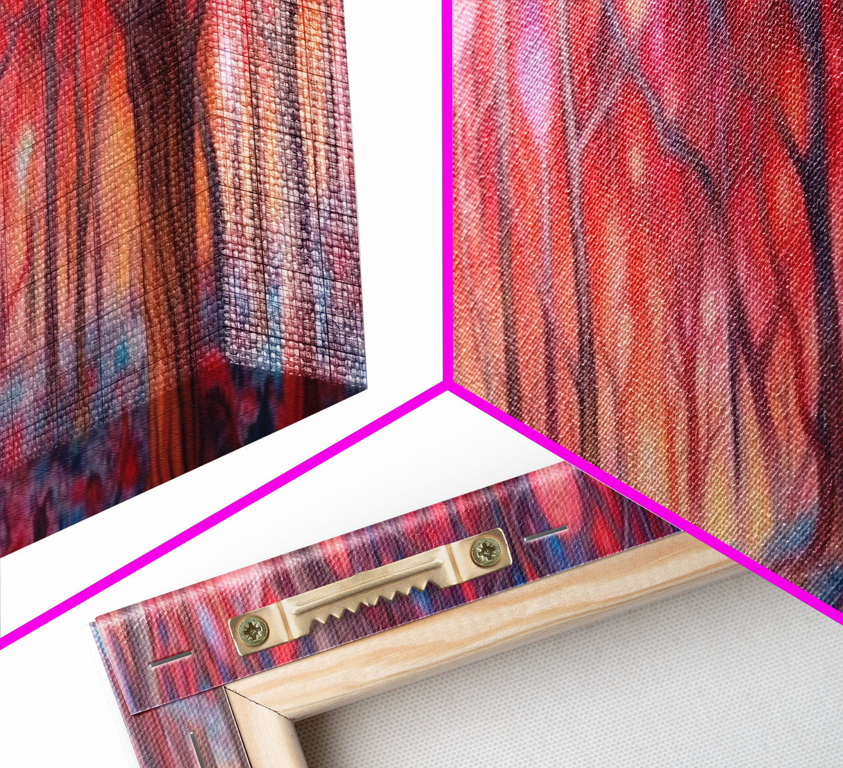 Enchanted Forest Art, Abstract Forest Art, Pink Forest, Pastel Wood, Wall Decor, Large Canvas Print, Panoramic, Wall Art, Canvas Print
