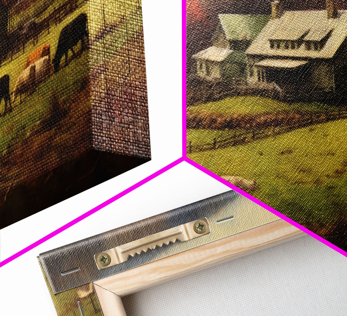 Farm Wall Decor, Country Wall Decor, Farm Animals Wall Decor, Fall Wall Art, Panoramic Wall Decor, Canvas Print, Wall Art, Framed Canvas Art