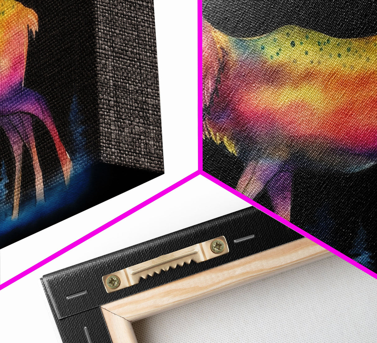 Abstract Stag Wall Art, Animal Art Print, Colorful Art, Watercolor Wall Art, Panoramic Wall Decor, Canvas Print, Wall Art, Framed Canvas Art
