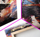 Cosmic Cyberpunk Cowboy Graffiti Art, Framed Canvas Print #4954