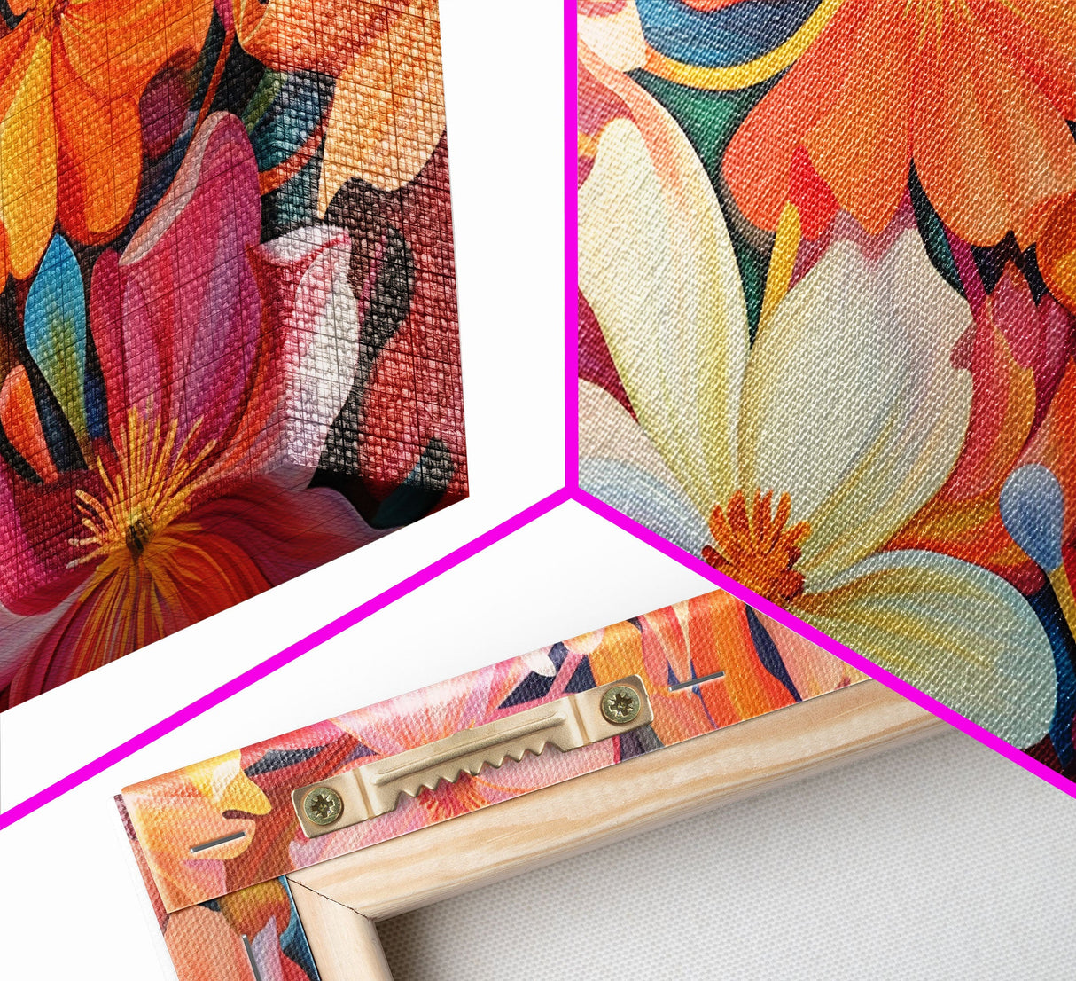 Hibiscus Wall Art, Flowers Wall Art, Colorful Fowers, Panoramic Art, Wall Art, Canvas Art, Landscape Art, Gift For Grandma, College Dorm Art
