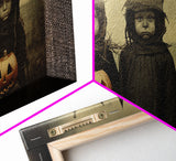 The Little Witches Gothic Victorian Haunted Art, Spooky Halloween Decor, Framed Canvas Print, Halloween Poster, Scary Halloween Wall Art