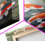 Fish Painting, Zen Wall Art, Koi Fish Wall Art, Fish Wall Art, Canvas Print, Wall Art, Vertical Art, Southern Decor, Office Wall Decor