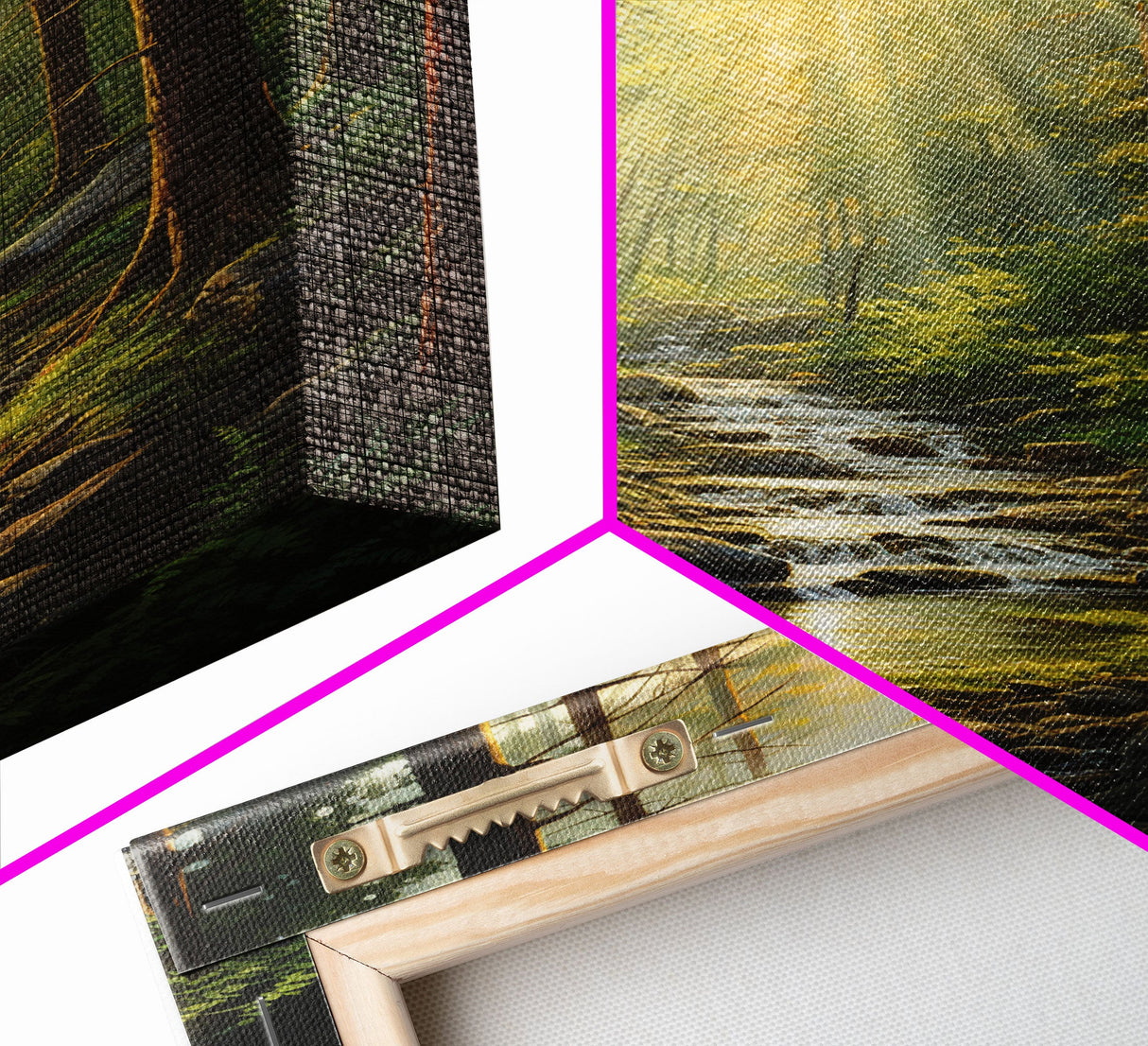 Trees Art Print, Forest Sunset Wall Art, Stream Wall Print, Canvas Print, Wall Art, Vertical Art, Anniversary Gift, Family Home Decor