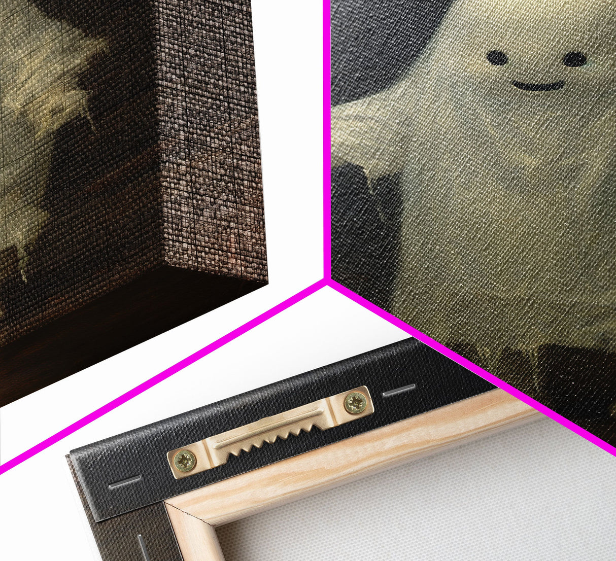 Cute Ghost Painting, Ghost In The Rain, Vintage Canvas, Art Canvas Print, Dark Academia, Haunting Ghost, Cute Halloween Decor