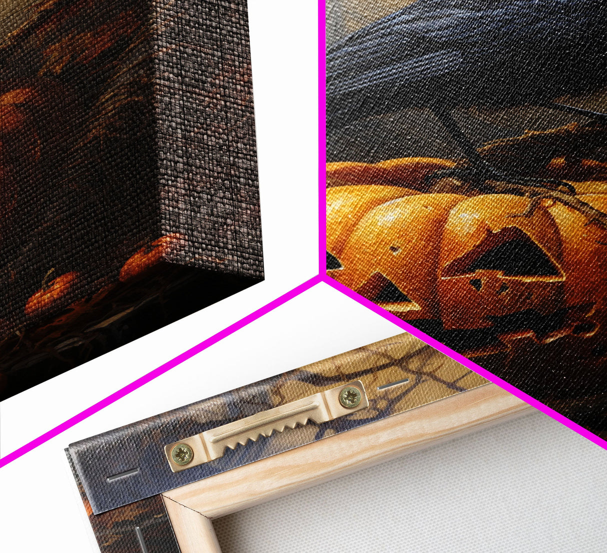 Raven Atop A Jack O Lantern, Framed Canvas Print, Halloween Decor, Raven Painting, Victorian Oil Painting Print, Macabre Horror, Witch Art