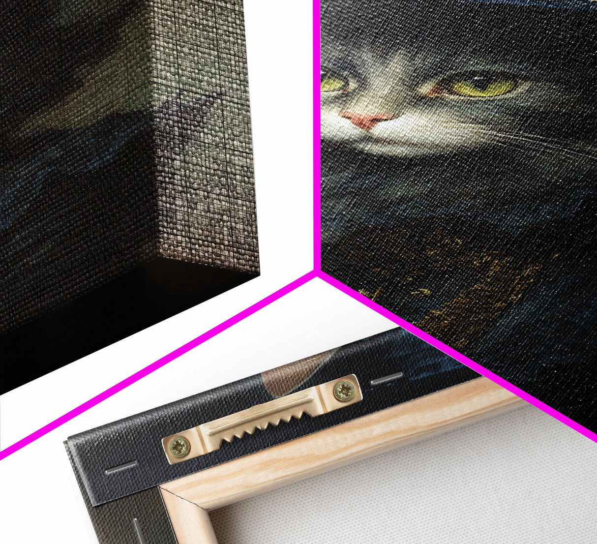 Victorian Cat Portrait, Framed Canvas Print, Oil Painting, Halloween Decor, Cute Halloween Wall Art, Funny Halloween Decor