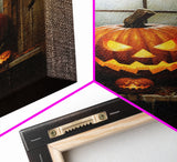 Jack O Lantern In The Window, Trick or Treat, Halloween Print, Art Canvas Print, Halloween Decor, Halloween Art, Spooky Halloween Decoration