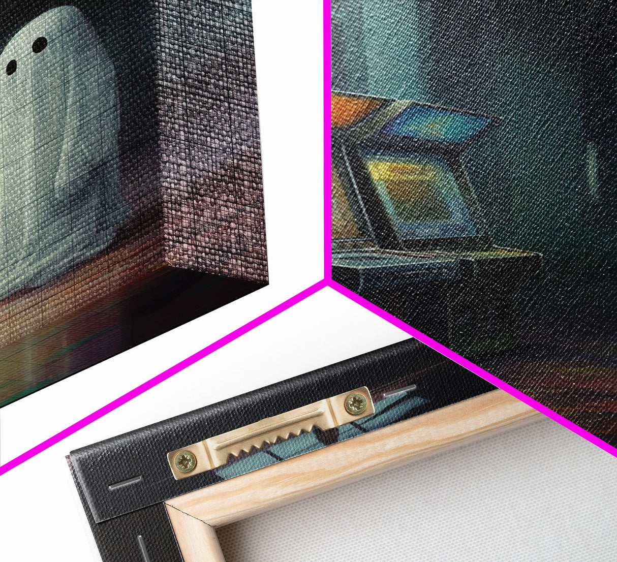 Ghost in an Abandoned Arcade, Nostalgia Canvas, Art Canvas Print, Dark Academia, Gothic Retro, Game Room Art, Halloween Decoration