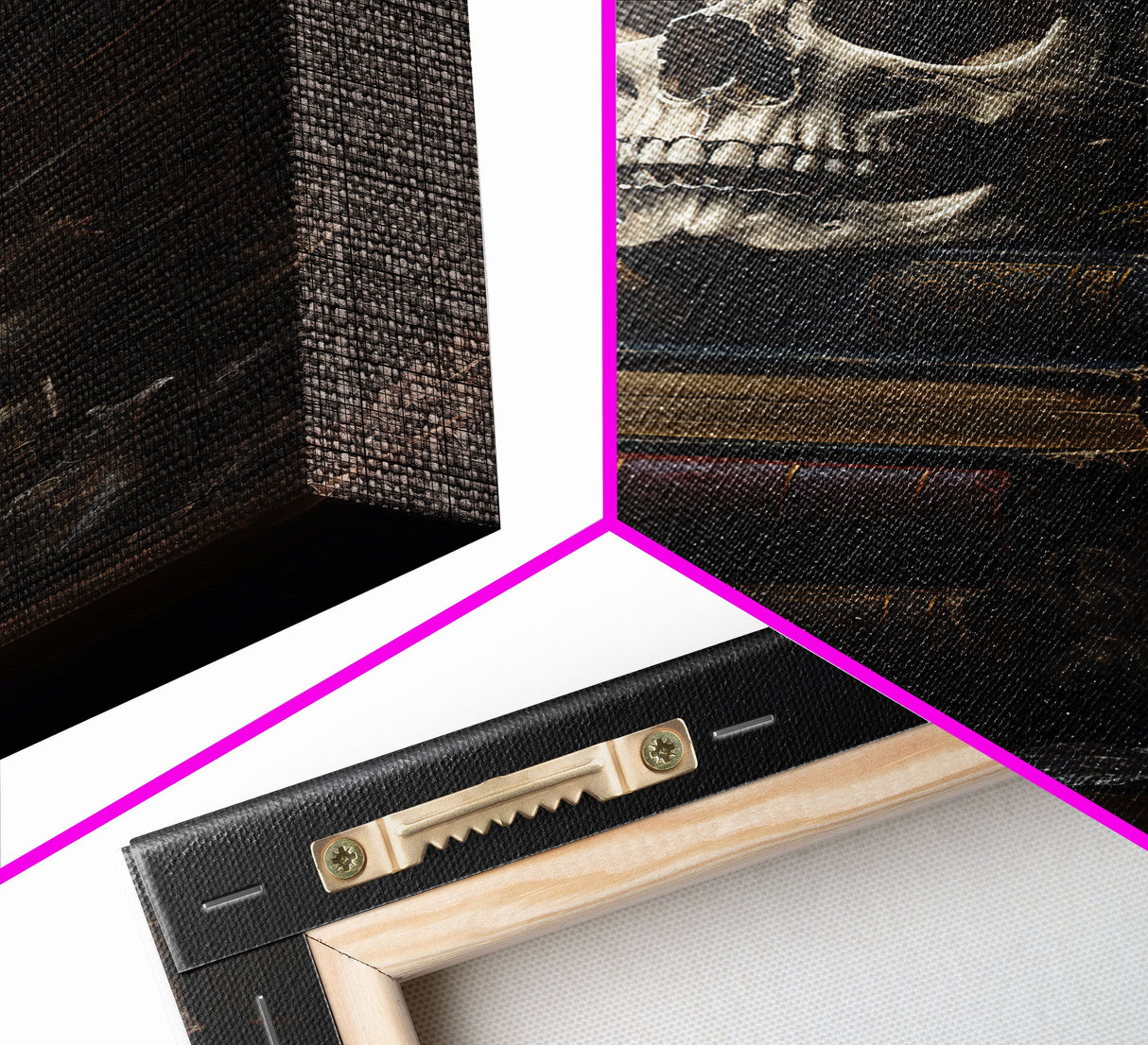 The Witch's Library, Dark Academia, Skull Art, Framed Canvas Print, Halloween Canvas Art, Spooky Goth Art, Victorian Horror Decor