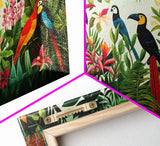 Tropical Wall Art, Birds Print, Animal Wall Art, Canvas Print, Wall Art, 3 Piece Wall Art, Jungle Print, Gaming Wall Decor, Kitchen Wall Art