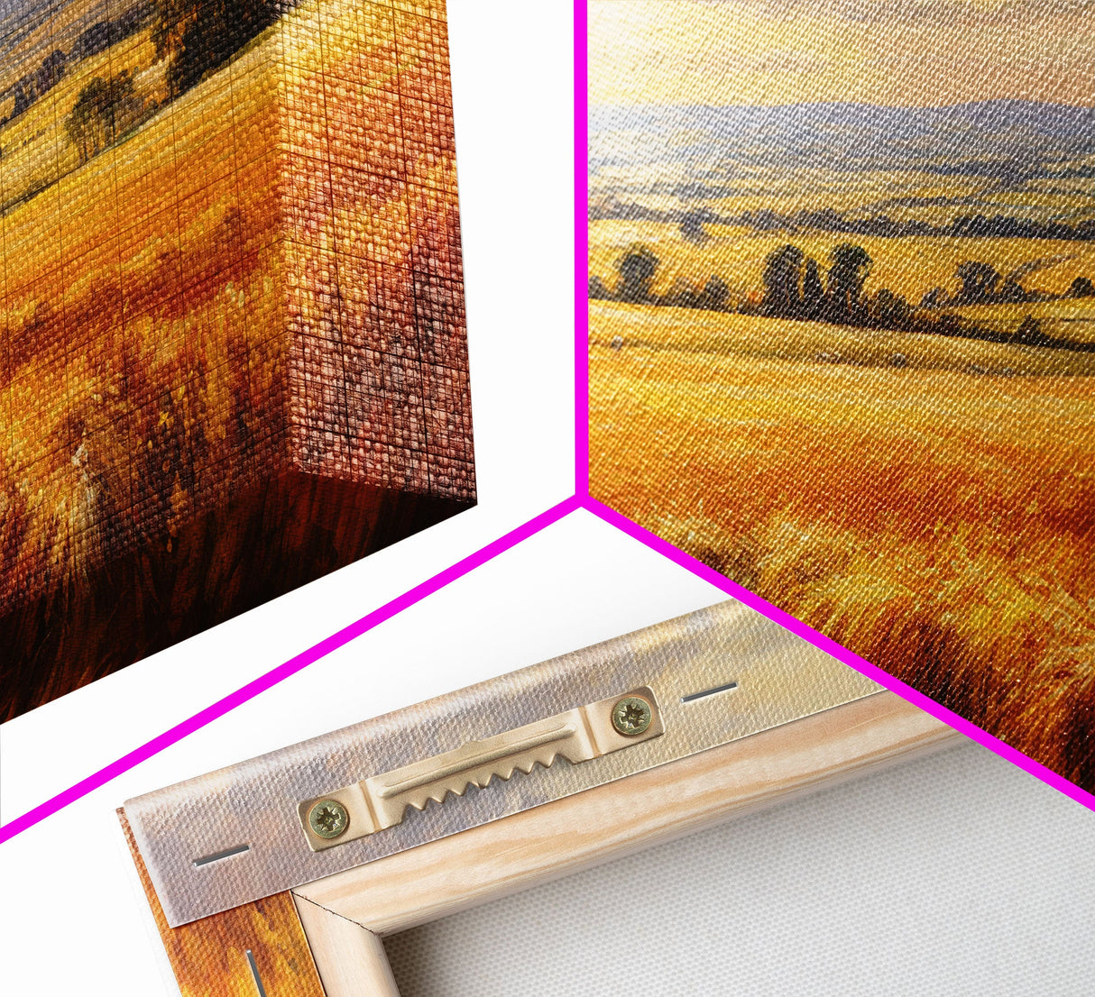 Countryside Wall Art, Wheat Field Art Print, Landscape Wall Art, Countryside Art, Canvas Print, Wall Art, 3 Piece Wall Art, Dorm Room Art